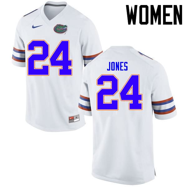 Women's NCAA Florida Gators Matt Jones #24 Stitched Authentic Nike White College Football Jersey EOM6365HZ